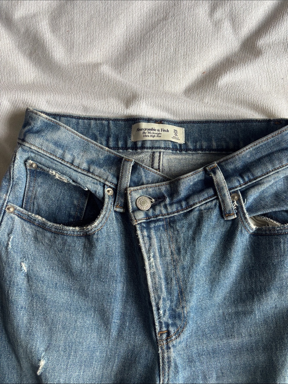 Abercrombie & Fitch Straight-Leg Jeans in Light Blue Denim